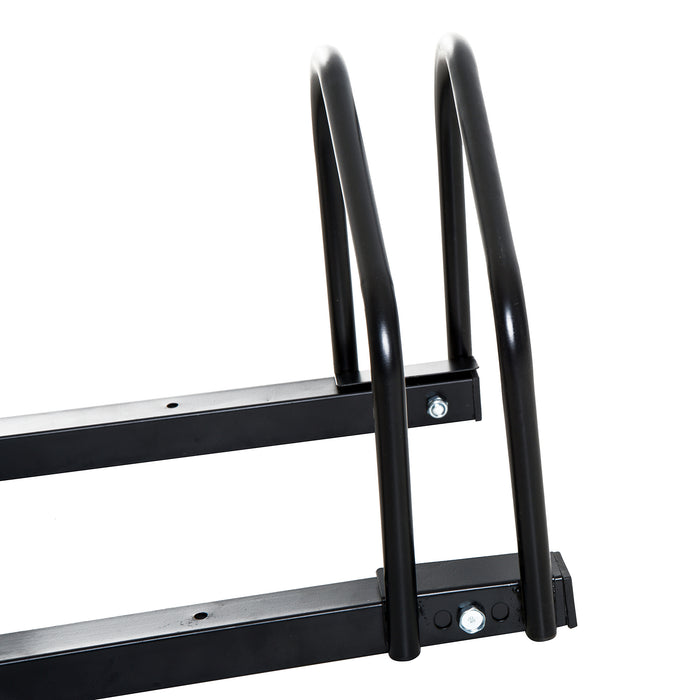 Heavy-Duty Bike Stand - 130x33x27cm Steel Bicycle Parking Rack in Black - Space-Saving Storage for Cyclists & Garages