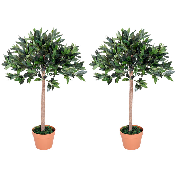 Artificial Olive Tree Duo - 3ft Lifelike Greenery, Indoor Home Office Decor, Comes in Vibrant Orange Pots - Elegant Faux Plant Set for Interior Design and Ambiance