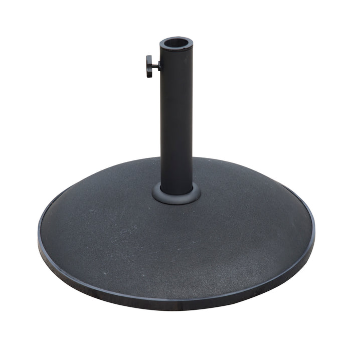 Heavy-Duty 25kg Concrete Umbrella Base - Round Black Parasol Weight Stand for Outdoor Patios, Diameter 50cm - Sturdy Support for Sunshades and Umbrellas