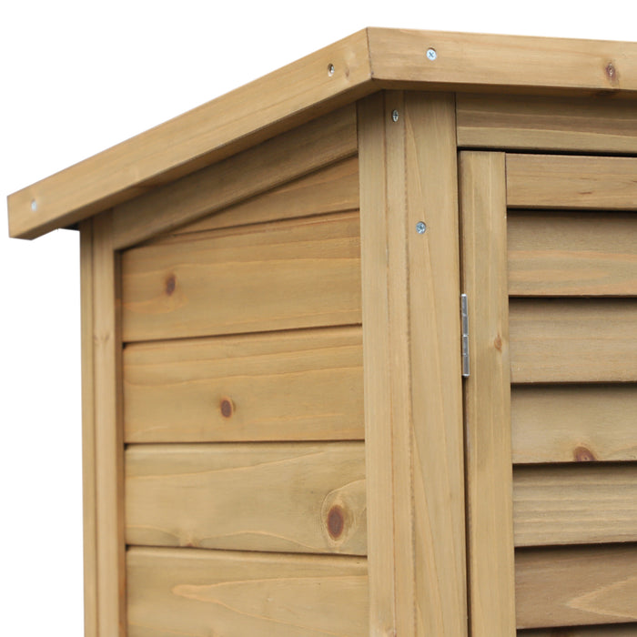 Solid Fir Wood Garden Storage - Sturdy Outdoor Cabinet for Garage Organisation - Ideal for Garden Tool and Equipment Keeping