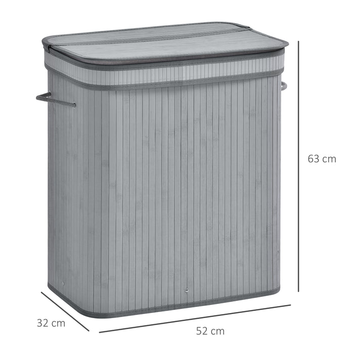 Large 100L Wooden Laundry Hamper - Flip Lid, Removable Liner, Handles, Sturdy Board Base, Water-Resist Finish - Stylish Storage for Dirty Clothes, Grey