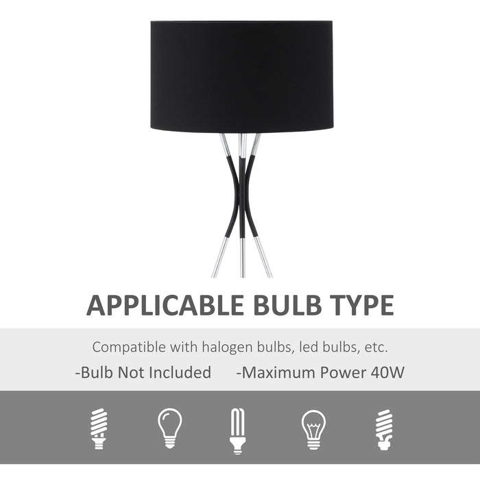 Modern Tripod Floor Lamp - Metal Frame with Elegant Fabric Shade, E27 Bulb Compatible - Stylish Lighting for Living Rooms, Bedrooms, Offices