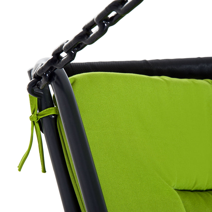 Outdoor Hanging Swing Chair - Durable Green Hammock Seat for Relaxation - Ideal for Garden, Patio, and Backyard Spaces