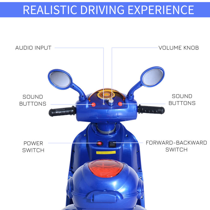 Electric Blue Tricycle for Kids - Battery-Powered Ride-On Toy - Perfect for Toddlers and Young Children Outdoor Play