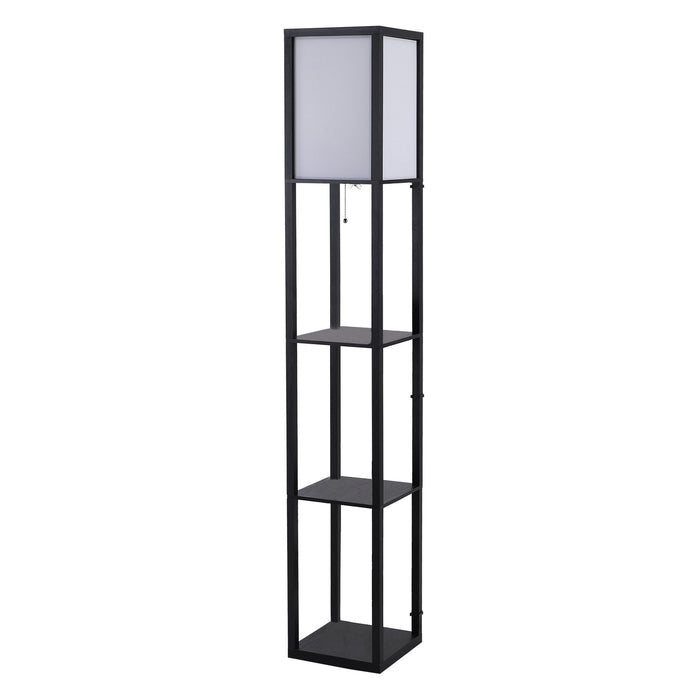 Modern Shelf Floor Lamp - 4-Tier Open Shelving for Soft Lighting and Storage Display - Ideal for Living Room Organization and Ambiance
