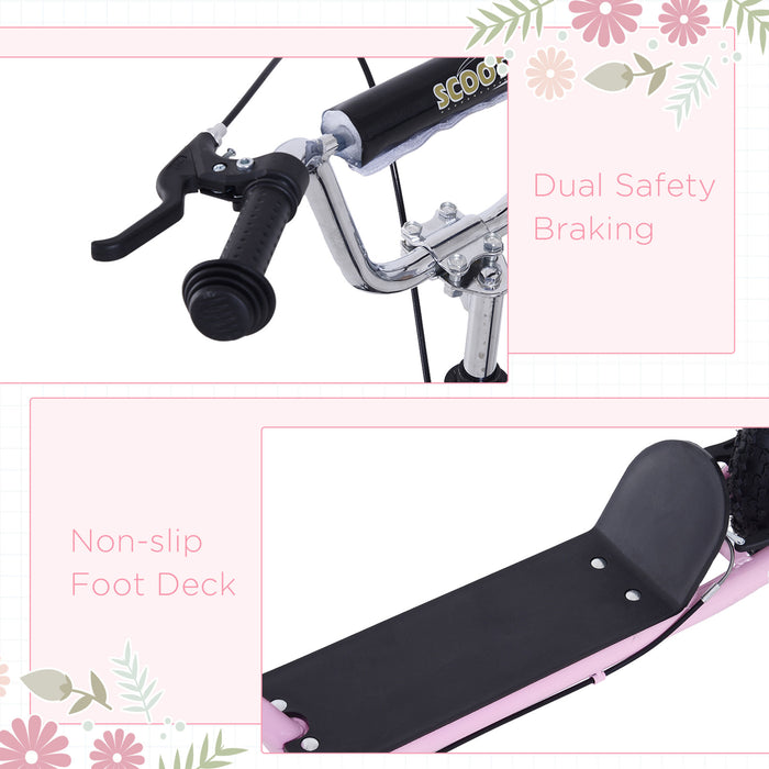 Pneumatic 16-Inch Tire Scooter in Pink - Non-Electric, Air-Filled Wheels for Smooth Ride - Perfect for Outdoor Fun and Easy Transport