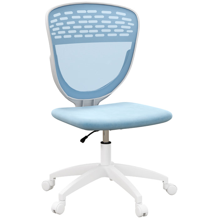 Armless Mesh Desk Chair - Height Adjustable with Swivel Casters, Breathable Back - Ideal for Home Offices and Conference Rooms