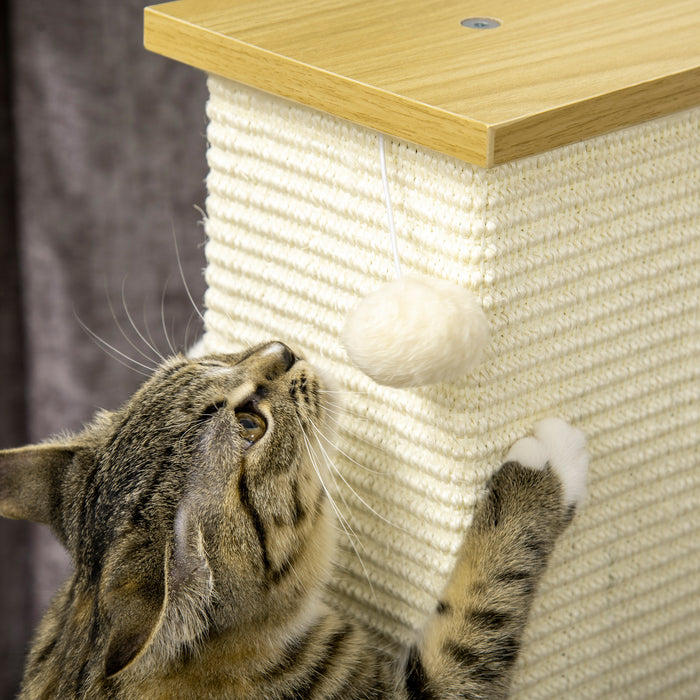 Scratching Post Cat Tree with Play Ball - 80 cm Tall, Durable Sisal Rope Design - Ideal for Cat Scratching and Playtime Needs