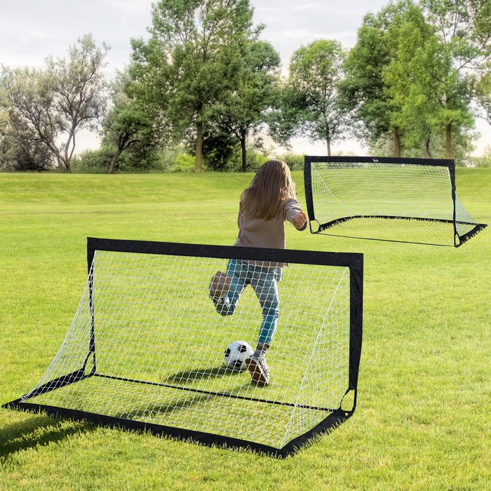 Heavy-Duty Steel Frame Football Goal - Weatherproof Sports Net for Outdoor Use - Ideal for Youth Soccer Practice and Backyard Games