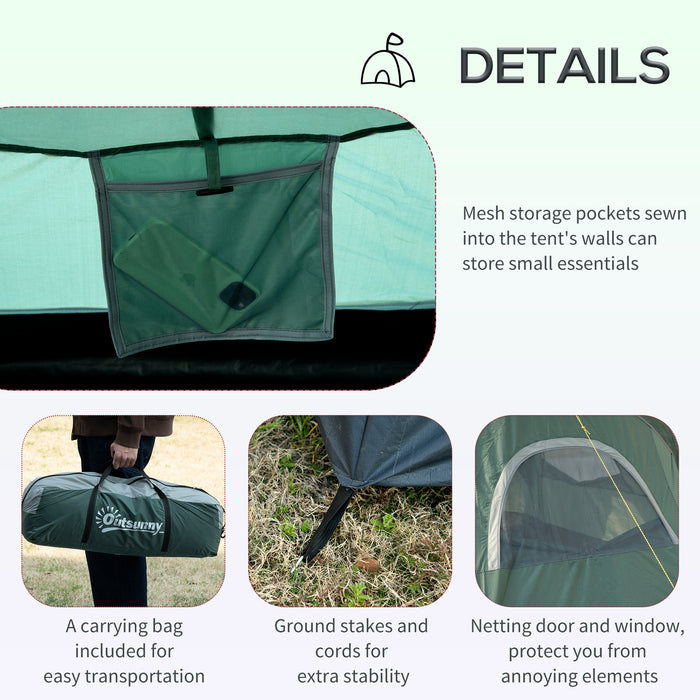 5-6 Person Waterproof Dome Tent - Outdoor Hiking Camping Shelter with UV Protection, 3000mm Water Resistance - Ideal for Family and Group Adventures in Dark Green