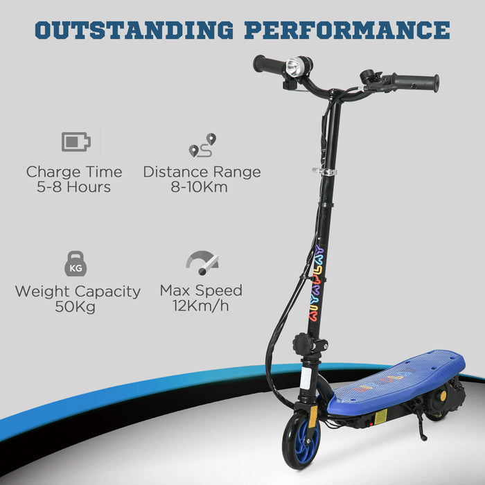 Foldable Electric Scooter with LED Illumination - Sturdy E-Scooter for Kids and Preteens - Safe, Fun Mobility for Ages 7-14 Years, Vibrant Blue Color