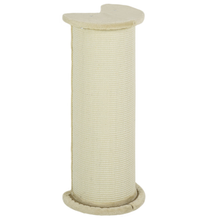 Tall 85cm Beige Cat Scratching Post with Sisal Rope - Plush Anti-Tip Design for Indoor Corners & Sofas - Ideal for Claw Maintenance & Feline Exercise