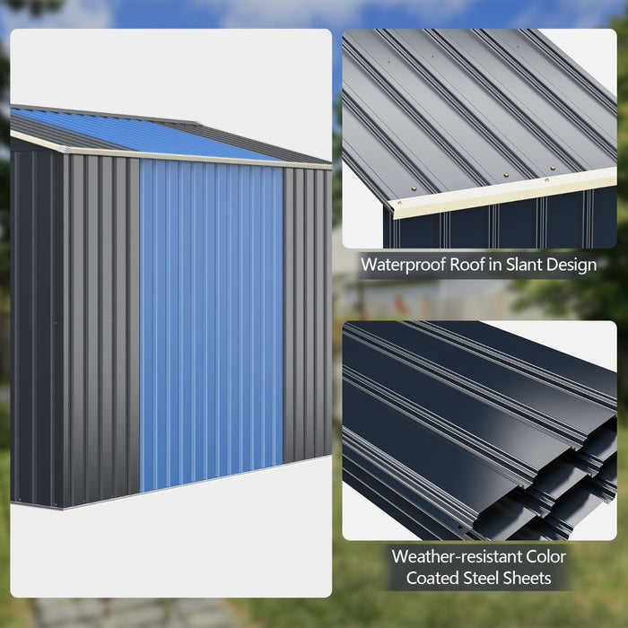 Extension Kit for Outdoor Storage Shed - Suitable for 195 cm Shed Width - Ideal for Expanding Your Existing Shed Space