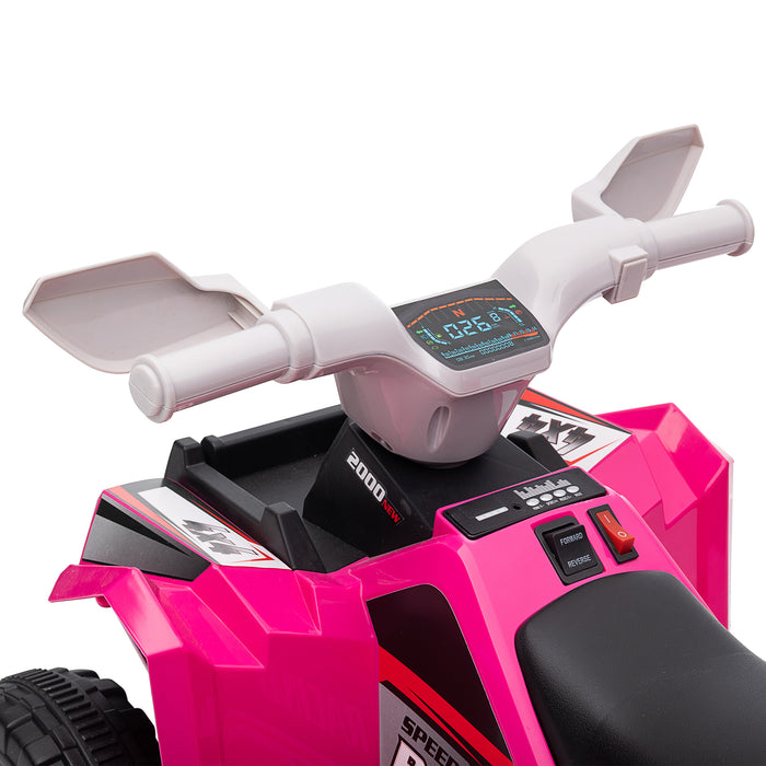 Pink 6V Quad Bike for Toddlers - Durable Wear-Resistant Wheels with Forward and Backward Functions - Perfect Ride-On Toy for 18-36 Month Olds