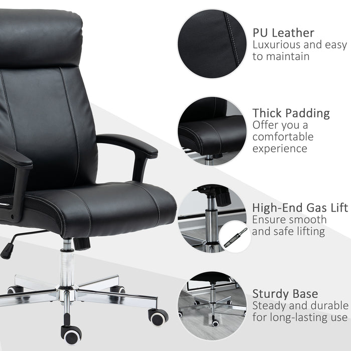 High-Back Vibrating Massage Office Chair - Tilt Function, Adjustable Height, Remote Control - Comfort Seating for Long Work Hours