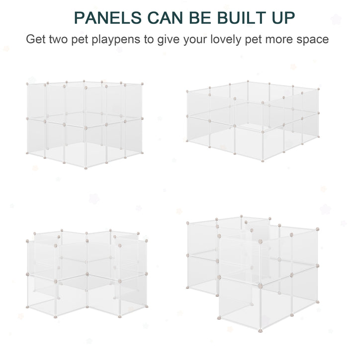 DIY Small Animal Playpen - 12-Panel Portable Plastic Fence for Pets - Ideal Hedgehog, Bunny, Chinchilla & Guinea Pig Enclosure