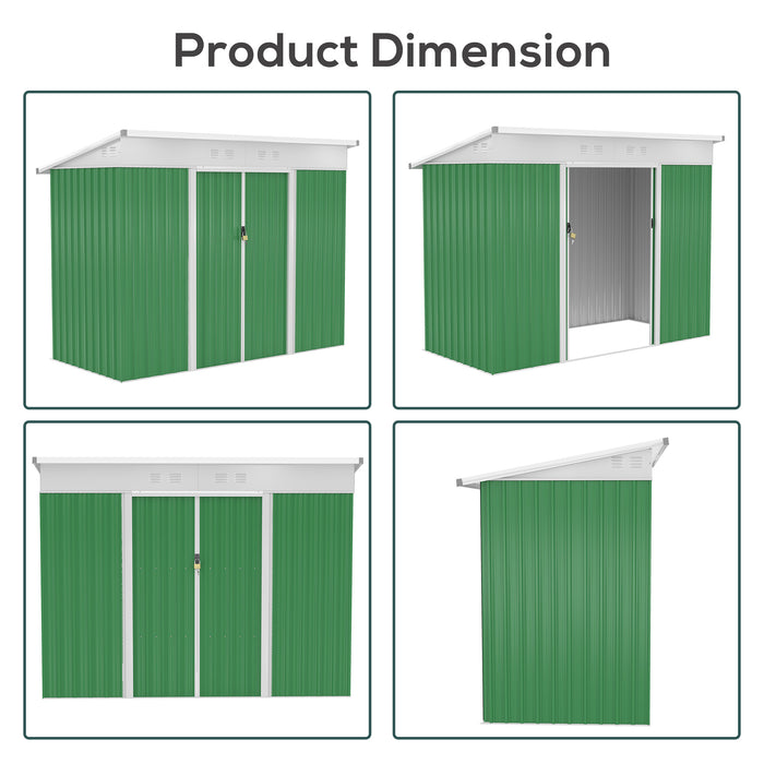 Garden Storage Shed with Sliding Door - 7.6x4.3 ft, Ventilation Window & Sloped Roof for Gardening Tool Organization - Ideal for Outdoor Equipment Protection and Space Management