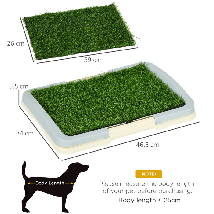 Portable Artificial Grass Puppy Potty Training Pad - Easy-Clean Grid Panel and Tray System, 46.5 x 34cm - Ideal for Indoors, Small Spaces & Housebreaking Assist