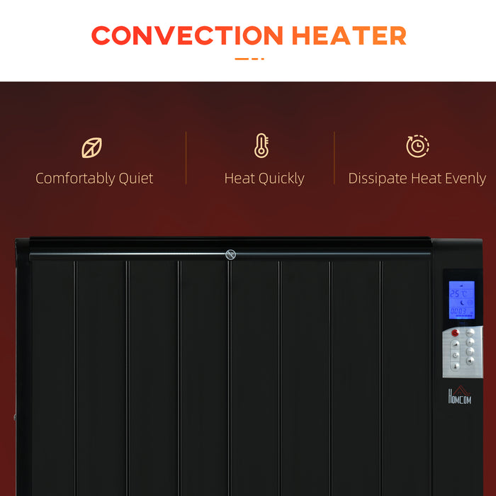 Convector Radiator Heater - Quiet, Freestanding or Wall-Mounted Electric Panel Heater with Window Detection - Efficient Room Heating for Home and Office Use