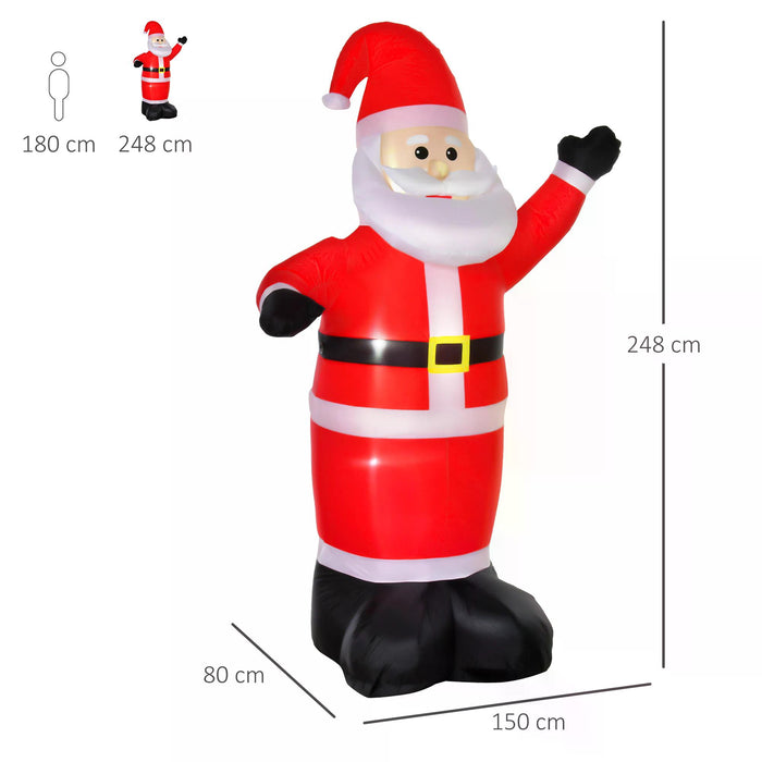 Jumbo 2.4m Inflatable Santa Claus - Illuminated with Energy-Efficient LED Lights - Perfect Festive Decoration for Yuletide Spirit