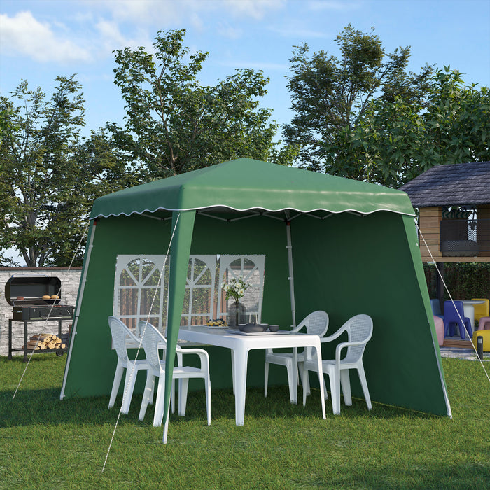 2-Sided Pop Up Gazebo with Slant Legs - Height Adjustable UV50+ Party Tent Event Shelter with Carry Bag - Ideal for Garden, Patio Gatherings and Outdoor Protection