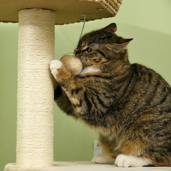 Climbing Activity Centre for Cats - Multilevel Kitten Tree Tower with Bed, House, Sisal Scratching Post & Play Ball - Perfect for Play & Rest