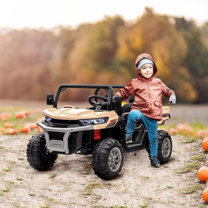 12V Dual Seater Children's Electric Car - Features Electric Bucket and Remote Control - Perfect Gift for Young Drivers