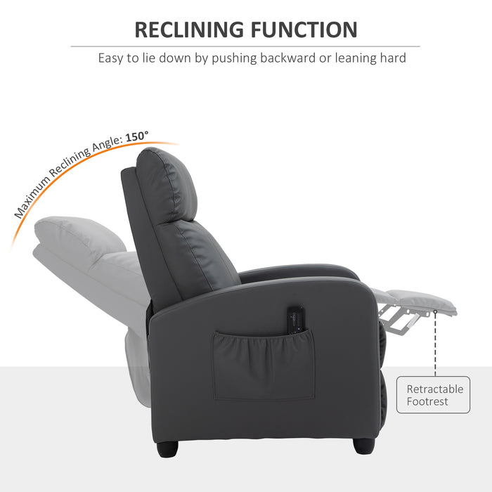 PU Leather Recliner Massage Chair with Footrest - Ergonomic Lounge Armchair with Remote Control for Comfort - Perfect for Living Room, Bedroom, Home Theater