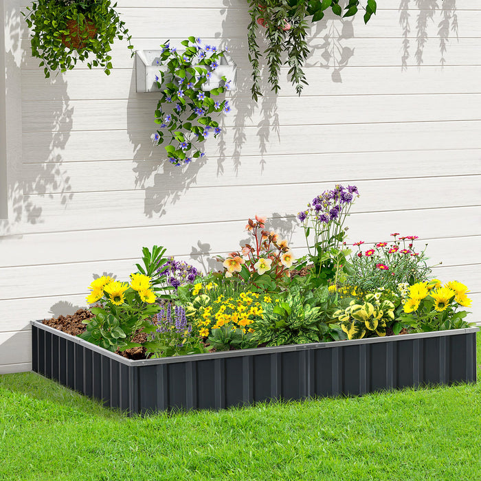 Metal Raised Garden Bed Kit - DIY Steel Planter Box for Vegetables & Herbs, Corrosion-Resistant - Includes Gardening Gloves, Ideal for Backyard & Patio, 258x90cm