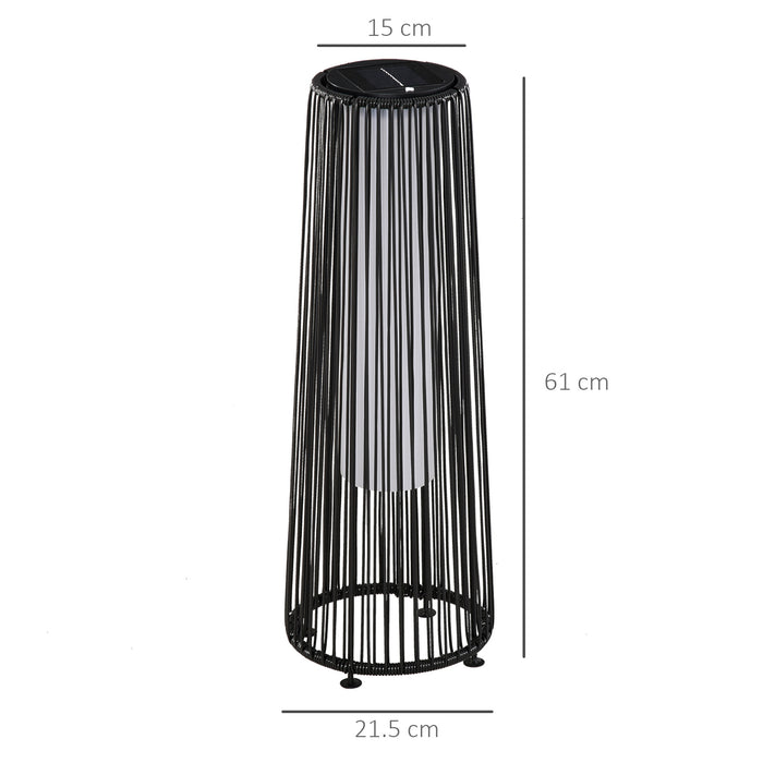 Solar-Powered Wicker Lantern - Woven Resin Patio Garden Lights with Auto On/Off Feature - Ideal for Porch, Yard, Lawn, and Courtyard Ambiance