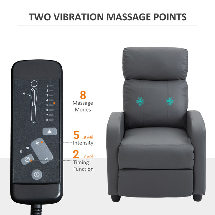 PU Leather Recliner Massage Chair with Footrest - Ergonomic Lounge Armchair with Remote Control for Comfort - Perfect for Living Room, Bedroom, Home Theater