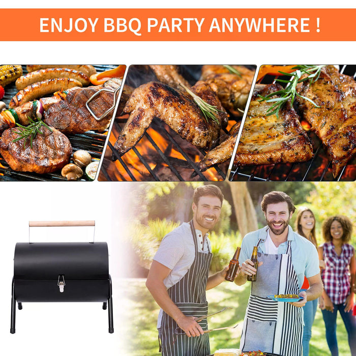 Portable Folding Charcoal Grill - Compact Outdoor BBQ for Picnics, Camping, and Tailgating - Easy-to-Carry Tabletop Barbecue for Delicious Smoky Flavors