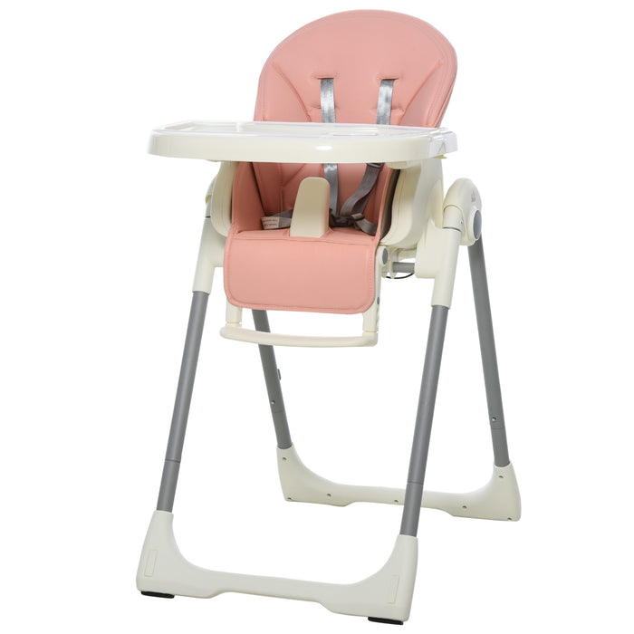 Convertible High Chair for Babies and Toddlers - Foldable, Height-Adjustable, and Wheeled with 5-Point Harness - Perfect for Feeding and Seating Young Children