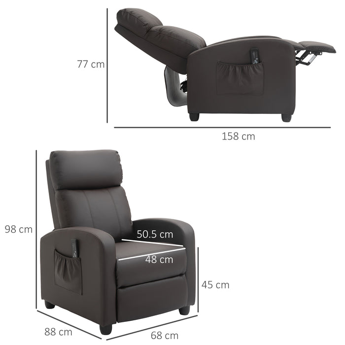 Luxurious PU Leather Recliner - Massage Sofa Chair with Footrest and Remote Control - Ideal for Living Room, Bedroom, and Home Theater Comfort