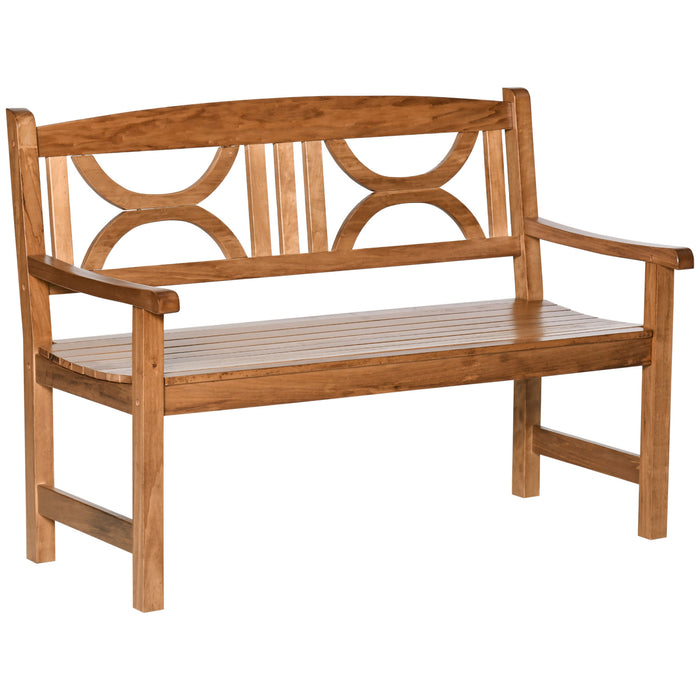 Wooden Garden Loveseat - 2-Seater Outdoor Patio Bench with Natural Finish - Perfect for Yard, Lawn, and Porch Relaxation