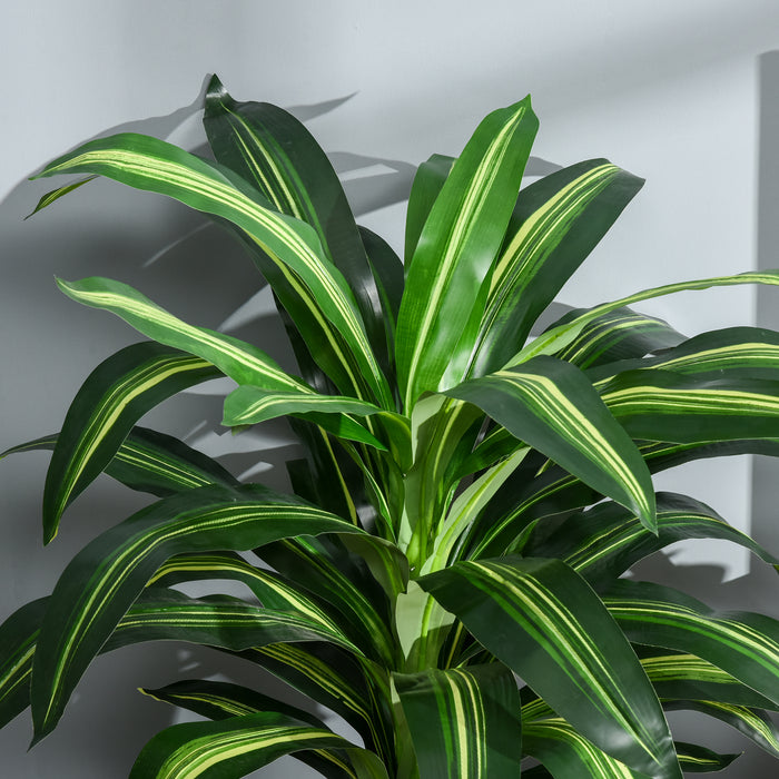 Artificial Dracaena Tree 110cm/3.6FT Faux - 40 Lush Leaves in a Nursery Pot, Ideal for Home & Office - Enhance Your Indoor/Outdoor Space with Tropical Elegance