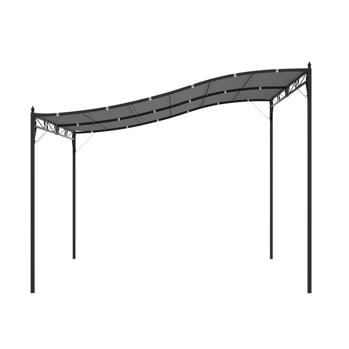 Metal Wall Gazebo Awning 4x3m - Canopy Marquee Shelter with Sturdy Frame for Outdoor Use - Ideal Garden and Patio Door Porch, Grey