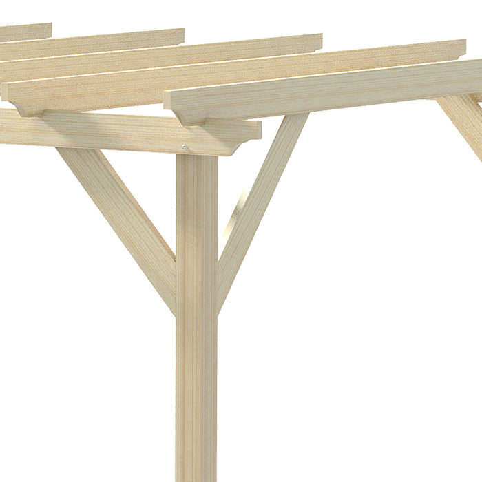 Wooden Garden Pergola Kit 3.6x3m - Decorative Outdoor Gazebo for Climbing Plants & Flowers - Natural Wood Shelter for Landscaping & Relaxation Spaces