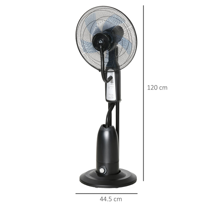 Pedestal Fan with Water Mist Feature - Humidifying 3-Speed Standing Fan, 2.8L Tank, Timer & Remote Control - Ideal for Cooling and Comfort in Dry Climates