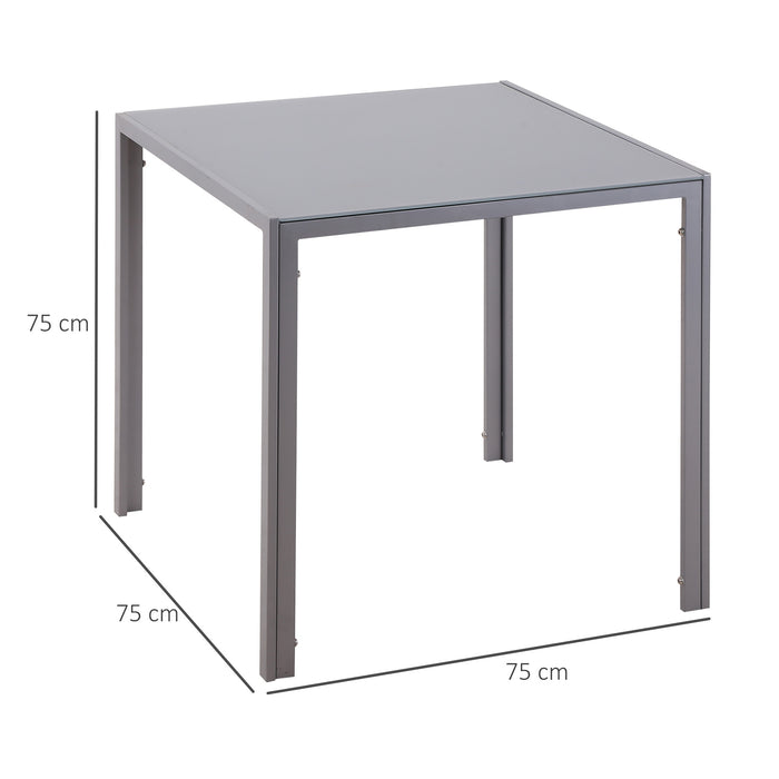 Square Glass-Top Dining Table with Metal Legs - Modern 4-Seater for Dining and Living Spaces - Ideal for Contemporary Home Decor