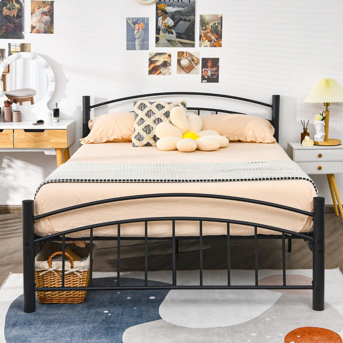 Metal Frame Bed - Full Size Platform Bed with Headboard, Features Sturdy Design - Ideal Bedroom Solution for Comfortable Sleeping Experience