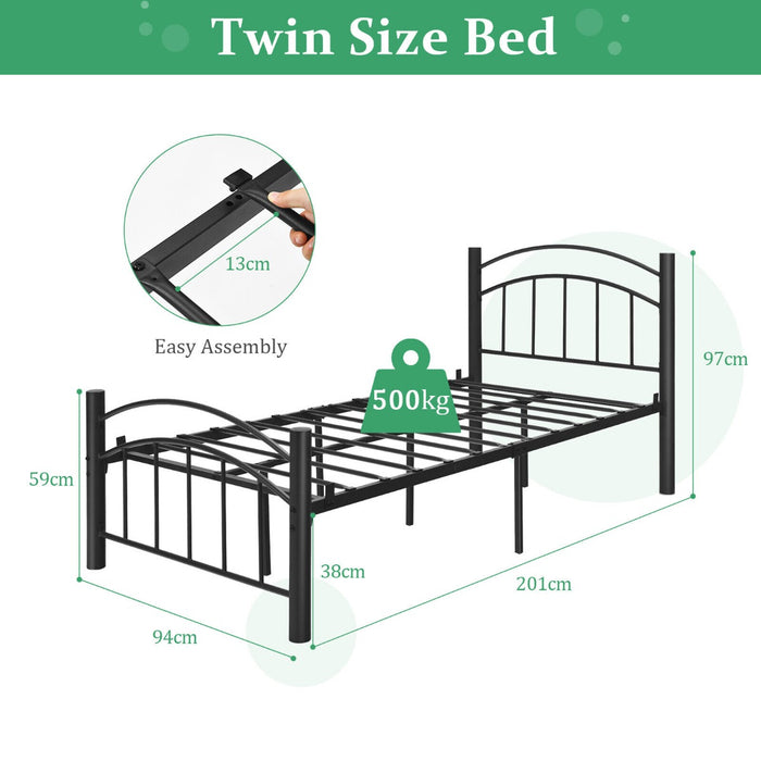 Metal Frame Bed - Full Size Platform Bed with Headboard, Features Sturdy Design - Ideal Bedroom Solution for Comfortable Sleeping Experience