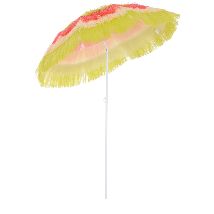 Foldable Hawaii Beach Umbrella - Colorful Rainbow Parasol for Sun Protection - Ideal for Beachgoers and Outdoor Enthusiasts