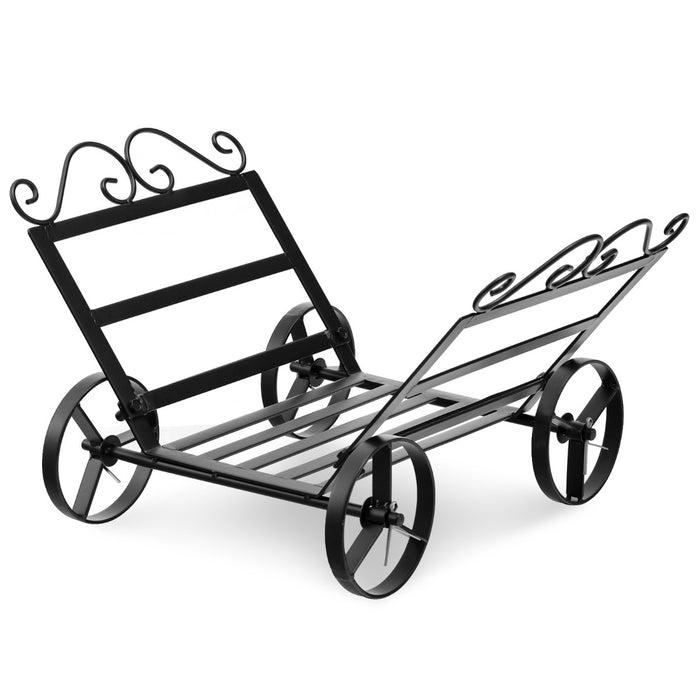 Heavy Duty Metal Brand - Firewood Rack with Wheels for Easy Transport - Ideal for Outdoor Wood Storage Solutions