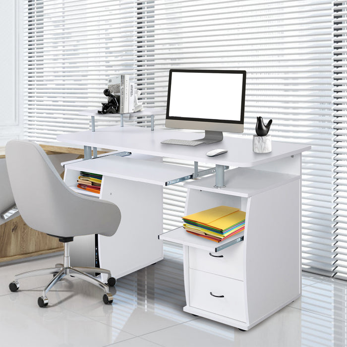 Office Desk Collection - Sleek Black Workstation with 2 Drawers and Sliding Keyboard Tray - Ideal for Professionals & Home Offices