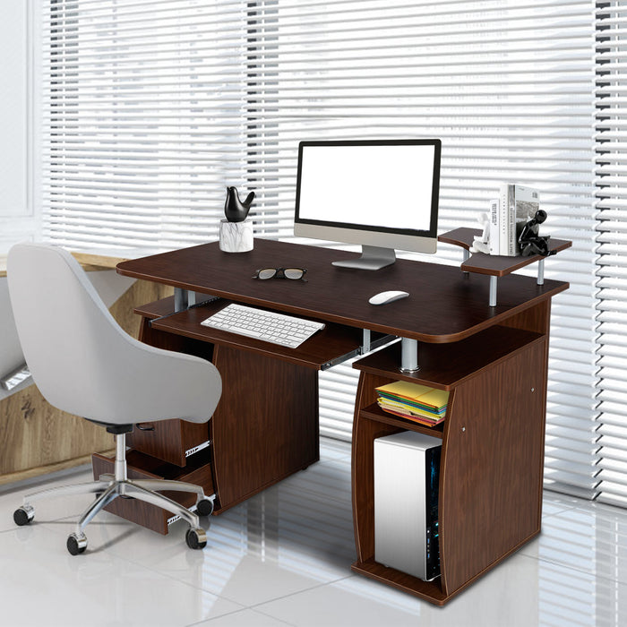 Office Desk Collection - Sleek Black Workstation with 2 Drawers and Sliding Keyboard Tray - Ideal for Professionals & Home Offices