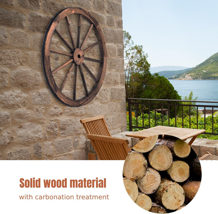 Decorative Wooden Wheels, 76cm - Set of 2 Artisan Crafted Wall Decoration - Perfect for Rustic Home Décor Enthusiasts