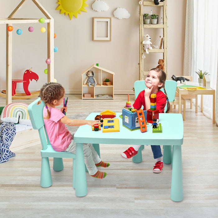 KidKraft - Blue Multi Activity Table and Chair Set Designed for Children - Ideal for Homeschooling, Crafting and Snack Time