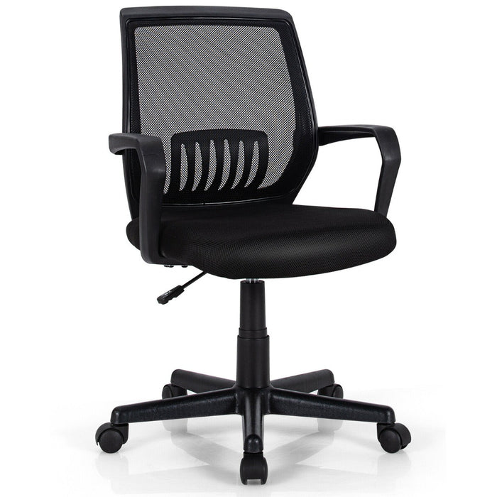 Ergonomic Mesh Office Chair - Adjustable Swivel Design with Lumbar Support - Ideal for Comfortable & Healthy Workplace Seating
