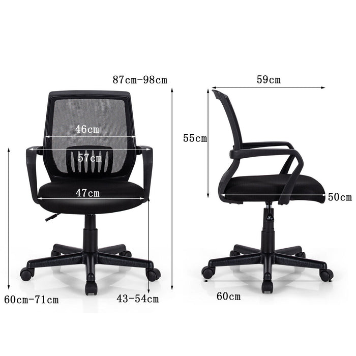 Ergonomic Mesh Office Chair - Adjustable Swivel Design with Lumbar Support - Ideal for Comfortable & Healthy Workplace Seating